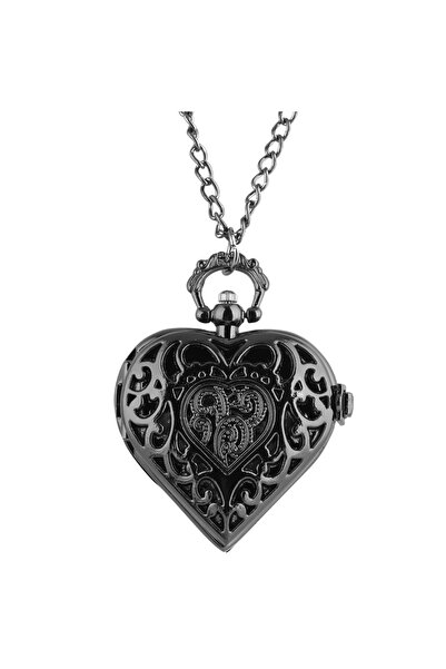 Choice black Stylish Romantic Heart-Shaped Diamond Quartz Women's Necklace Po...