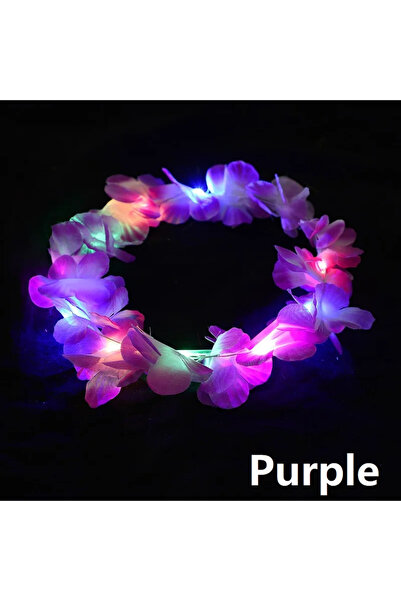 Choice3 4-Purple Luminous Headbands Party Led Headband Flower Crown with Led ...