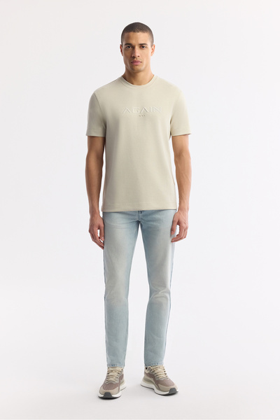 Avva Erkek Açık Mavi Klasik Bel Pamuklu Eskitme Yıkamalı Berlin Slim Fit Jean...