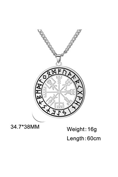 Choice Steel Color B Vintage Nordic Rune Necklaces for Men Stainless Steel No...