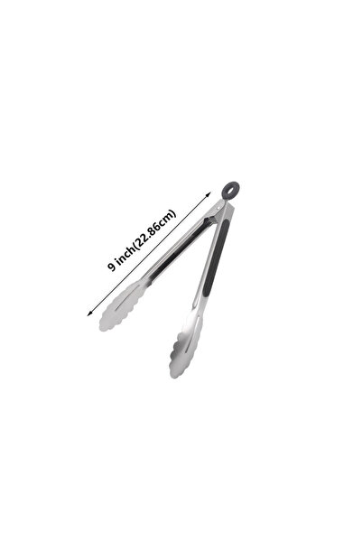 Choice 9 inch 9/12/16 Inch Stainless Steel BBQ Grilling Tongs Salad Food Clip...