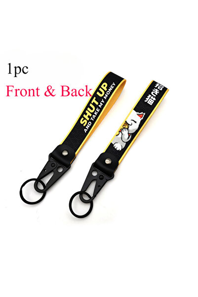 Choice6 SHUT UP 1PC JDM ميدالية مفاتيح سيارة سباق ودراجة نارية، حلقة مفاتيح، ...