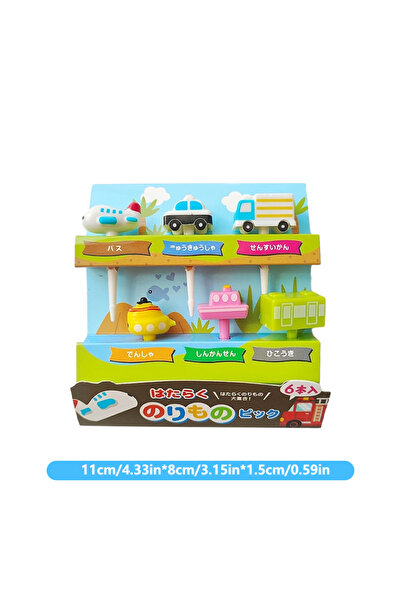 Choice A2 6/11Pcs Cartoon Car Airplane Fruit Forks Plastic Mini Kids Cake Too...