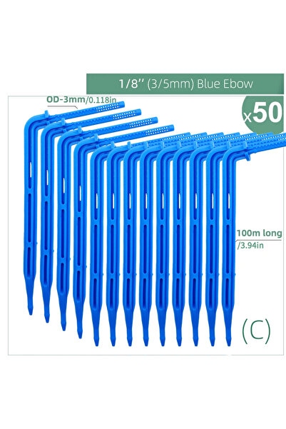 Choice9 Blue 50pcs 100-10M 4/2-Way 8L Drip Arrow Irrigation Transmitter Water...