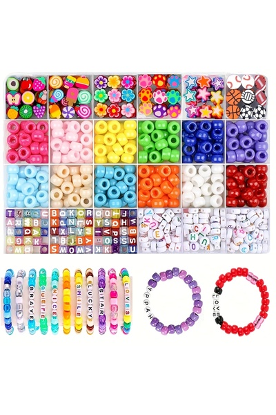 Choice1 sku1 Pony Beads for Friendship Bracelet Making Kit 24 Colors Kandi Be...