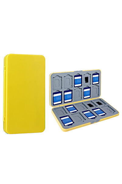 Choice صندوق تخزين محمول باللون الأصفر لبطاقات SD وMicro SD مع 40 فتحة للبطاق...