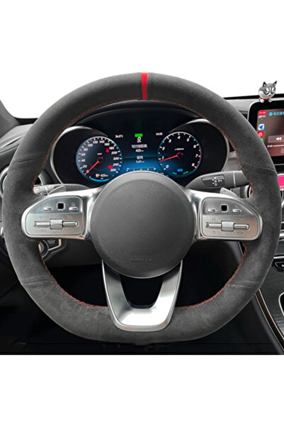 Choice4 Style 1 Anti-Slip Black Suede Braid Car Steering Wheel Cover For Merc...