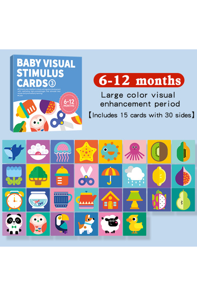 choice2 6-12 563 Large Size Vision Cards Montessori 0-12Month Baby Black and ...