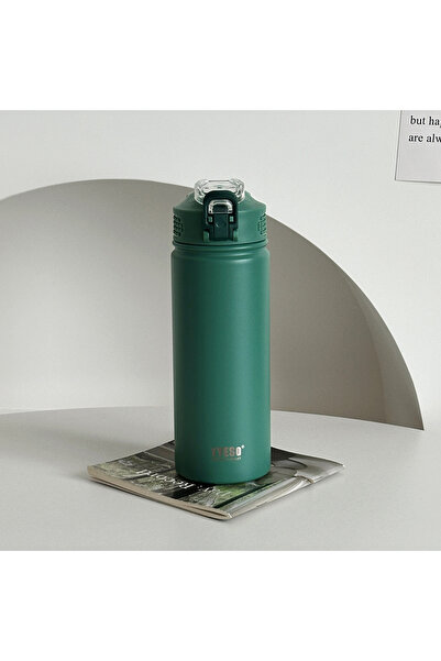 Choice 600ML Green TYESO 600ML/750ML Thermos Water Bottle With Straw Stainles...