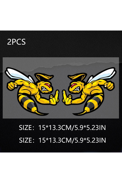 Choice 15x13.3cm B115A3 2pcs Funny self pasting flower angry wasp bumblebee c...