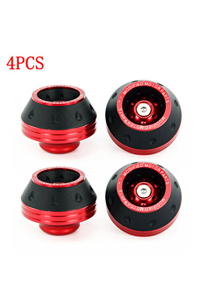 Choice22 Red x4 4PCS Universal Motorcycle Wheel Protection Crash Cups Colorfu...