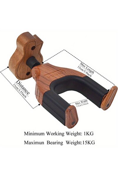 Choice1 Brown 1PC Guitar Wall Mount Hanger Guitar Hook Stand Auto Lock Guitar...