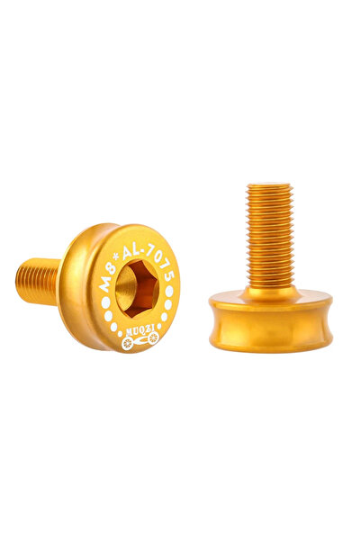 MUQZI Gold MUQZI 2pcs Crank Arm Fixing Bolt 8mm Hex Screws For Bicycle Square...
