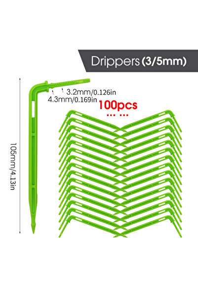 Choice3 Green 100pcs 100-10M 4/2-Way 8L Drip Arrow Irrigation Transmitter Wat...