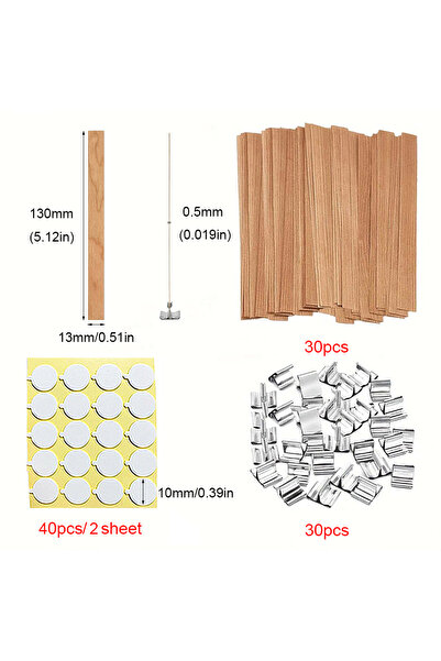 Choice1 13 x 130mm 100pcs DIY Candle Making Kit Including Natural Wooden Wick...