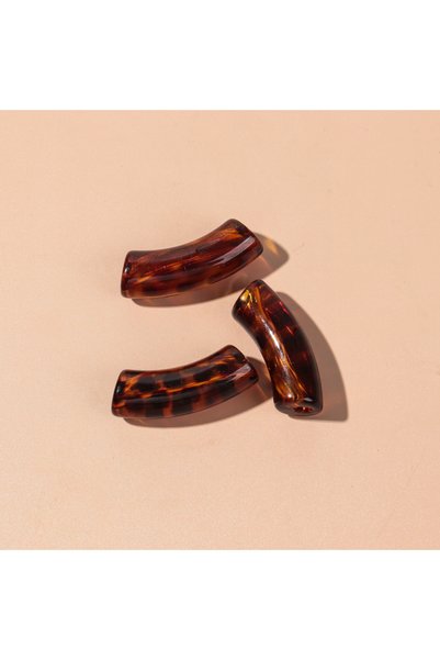 Choice27 11x35mm Leopard 15pcs Acrylic 11mm Chunky Bamboo Tube Beads Dual Col...