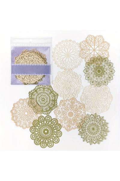 Choice B 10 pcs Vintage Lace Hollow Material Paper Butterfly Craft Paper Junk...