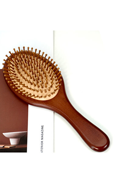 Choice 861-4zhu-coffee Bamboo Hair Brush - Natural Wooden Anti-Static Comb & ...