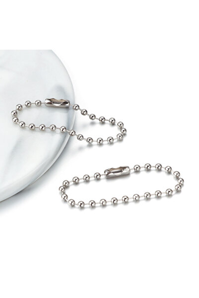 Choice23 10cm Rhodium 100pcs 10/12cm Iron Colorful Ball Bead Chains KeyRing D...