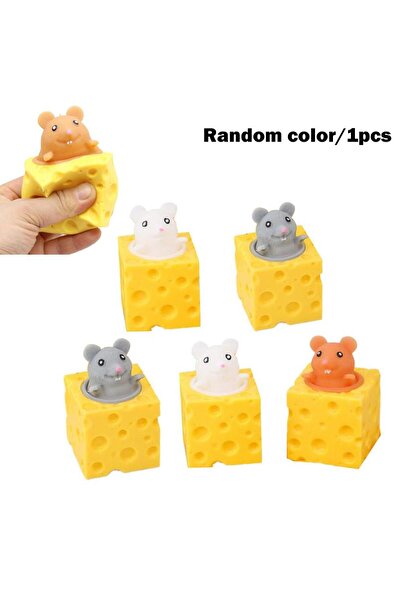 Choice1 1PCS random 1/3/5pcs Pop Up Funny Mouse and Cheese Block Squeeze Stre...