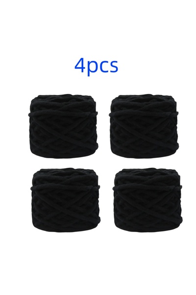 Choice 20-black-4pcs 100g/ball Chenille Knitting Yarn Soft Ice Strip Line Cot...