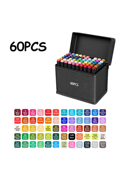 Choice 60 Colors 24/48/80/120/168/262 Colors Professional Drawing Markers Dua...