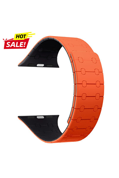 Choice13 42mm 44mm 45mm 49mm Orange Mid Silicone Magnetic Strap for Watch Ult...