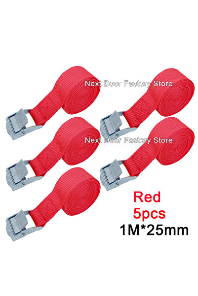 choice2 5pcs Red 1M 5pcs 1M Buckle Tie-Down Belt Cargo Straps For Car Motorcy...