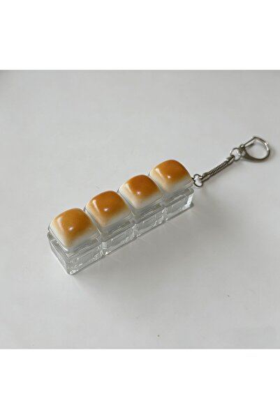 Choice1 Caramel Bread-4keysA Creative Bread Keyboard Keychain Mechanical Keyb...