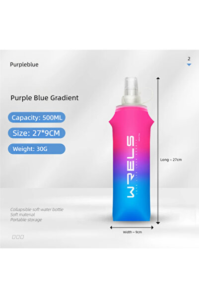Choice 500ml pink purple Portable TPU Folding Soft Flask Water Bottle for Run...