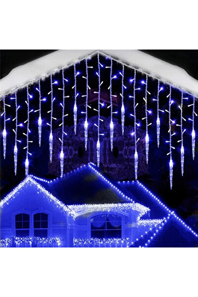choice2 US plug Blue LED Christmas Wreath Light String Ice Pillar Curtain Lig...