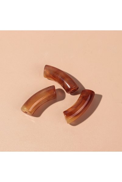 Choice 11x35mm light amber 15pcs Acrylic 11mm Chunky Bamboo Tube Beads Dual C...