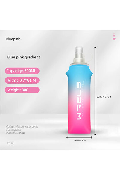 Choice 500ml blue red Sport Water Bottle TPU Folding Soft Flask Drink Portabl...