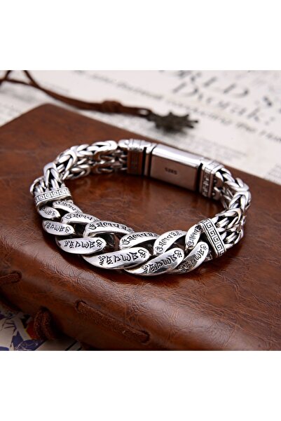 Choice 20cm E011 New Silver Color Bracelet Men's Original Design Retro Person...