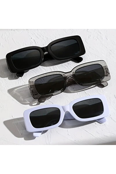 Choice4 C1 3PCS Square fashion Women Sunglasses Y2K Hip Hop Vacation Beach Pa...