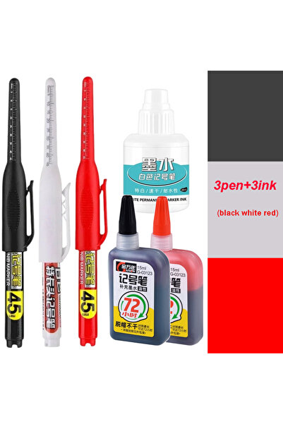 Choice15 mix 3pen 3ink-A 45mm Waterproof Deep Hole Marker Pens Long Nib Head ...