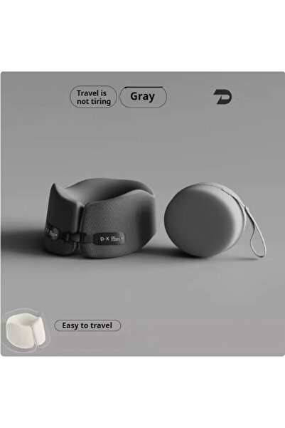 Choice 24x24x12cm Gray Travel Pillow U-Shape Pure Memory Foam Neck Pillow For...