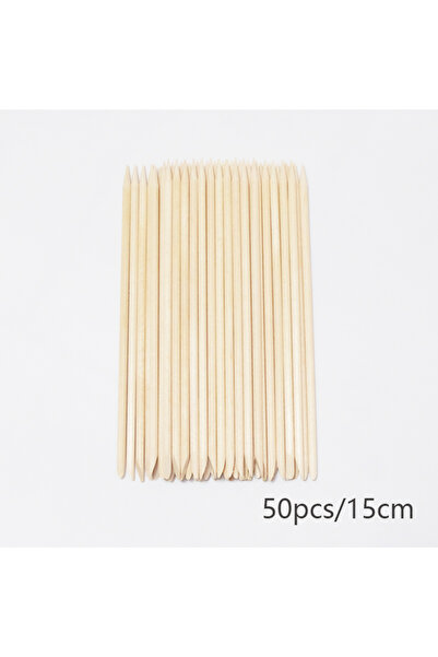 Choice15 50Pcs 15cm Nail Cuticle Pusher Orange Wood Sticks Nail Manicures Rem...
