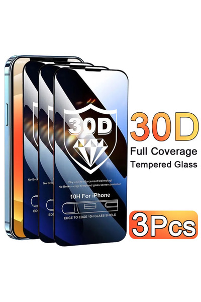 Choice7 3 Pieces For iPhone 14 Pro 3PCS 30D Tempered Glass Screen Protector f...