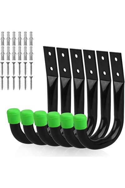 Choice Green-6Pcs 6-Pack Heavy-Duty Garage Hooks for Hanging, Large Garage St...