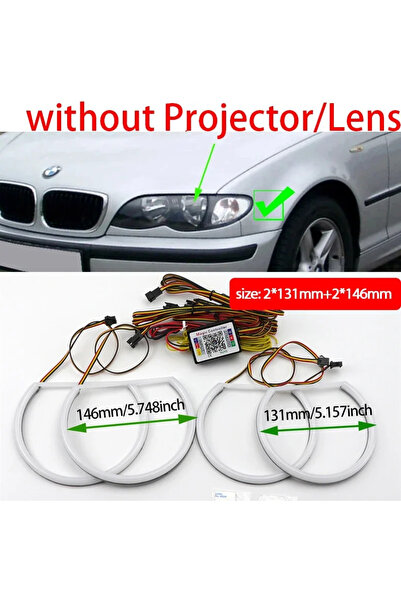 choice2 مصابيح هالوجين مُحسّنة لسيارة BMW E46 موديلات 1998-2002، حلقات إضاءة ...