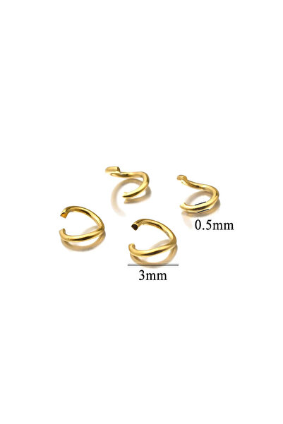 Choice4 G 3MM 100pcs Stainless Steel Split Rings Jump Rings 18K Gold Plated P...
