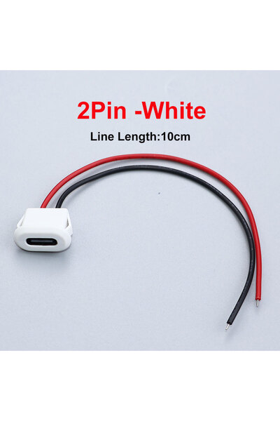 Choice19 1pc 2P-White JCD 2Pin 4Pin USB Type C Connector Jack Female With Car...