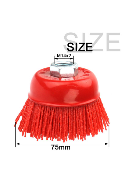 choice2 Grit80 red A 75mm Abrasive Filament Nylon Bristles Cup Brush Angle Gr...