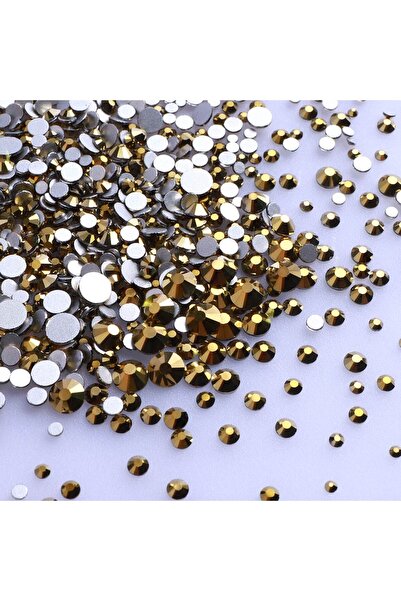 Choice Aurum 1440Pcs Mix Size Round Glass Flatback Rhinestone Glitter Yellow ...