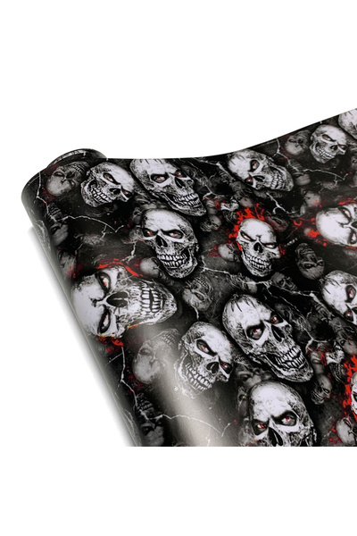 Choice 10cmx150cm Red-eye Skull Design Car Sticker Skull Cartoon Printed Adhe...