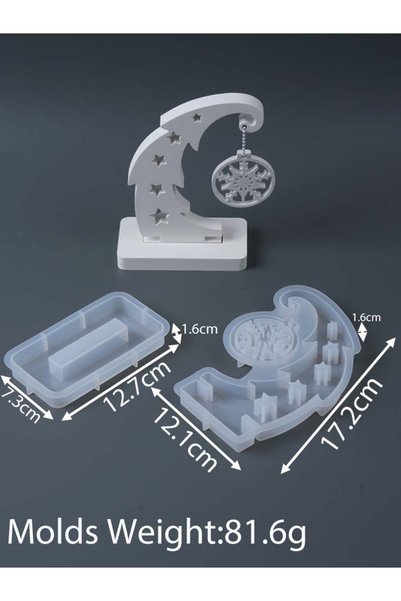 Choice 02 Christmas Ornament Snowflake Bell Pendant Mold DIY with Base Plaste...