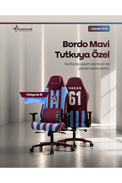 Trabzonspor Fanchair x Çubuklu Lisanslı Oyuncu Koltuğu