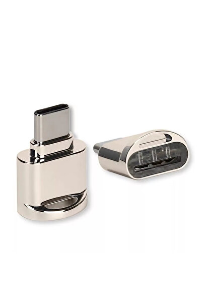 Choice Silver Type-C TF Mobile Card Reader Zinc Alloy USB 3.1 Type-C Laptop M...
