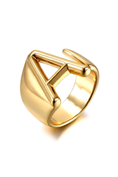 Choice خاتم قابل للتغيير الحجم على شكل حرف A من JeeMango Fashion Hollow A-Z L...